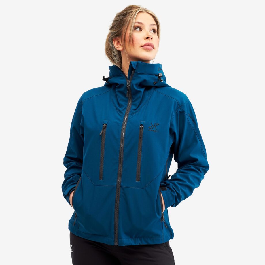 Revolution Race Trail Jacket - Dam - Diesel Blue, Storlek:XS - Dam > Jackor > Softshelljackor