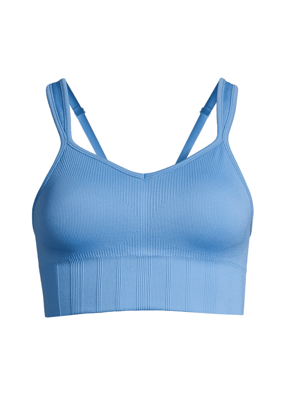 Casall Seamless Rib Padded Sports Bra - Crete Blue