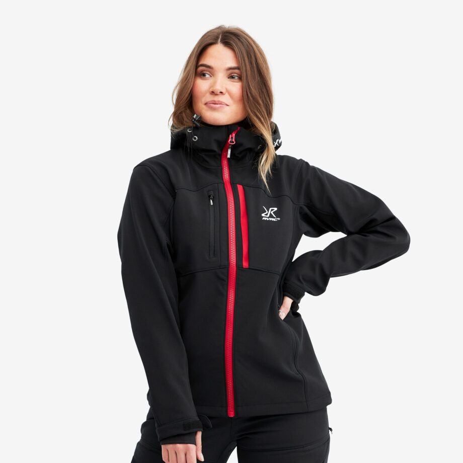 Revolution Race Hiball Jacket - Dam - Black/Red, Storlek:XL - Dam > Jackor > Softshelljackor