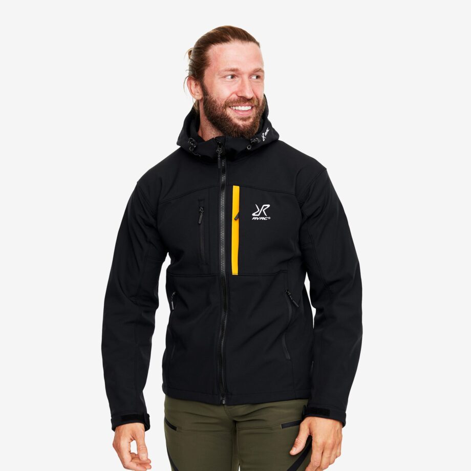 Revolution Race Hiball Jacket - Herr - Black/Radiant Yellow, Storlek:M - Jackor > Softshelljackor