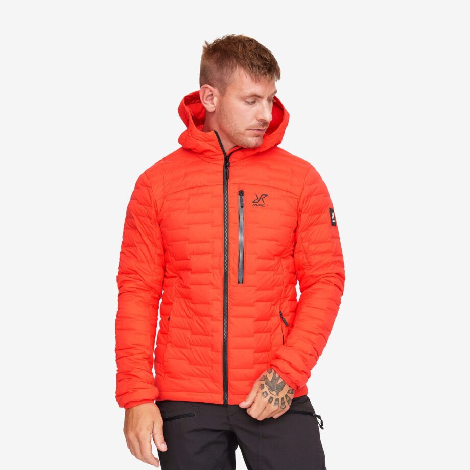 Revolution Race Flex Down Jacket - Herr - Mandarin Red, Storlek:S - Vinterjackor