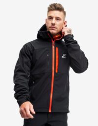 Revolution Race Hiball Jacket - Herr - Black/Orange, Storlek:S - Jackor > Softshelljackor