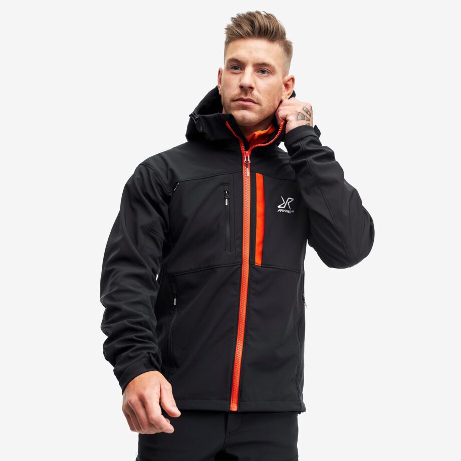 Revolution Race Hiball Jacket - Herr - Black/Orange, Storlek:S - Jackor > Softshelljackor