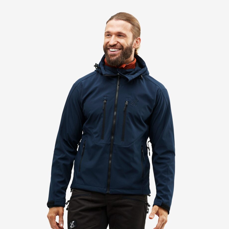 Revolution Race Trail Jacket - Herr - Thunder Blue, Storlek:XL - Jackor > Softshelljackor