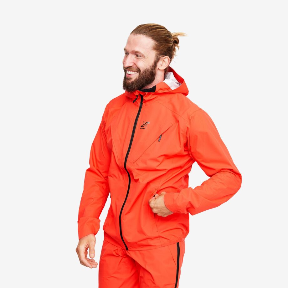 Revolution Race Typhoon Jacket - Herr - Mandarin Red, Storlek:XL - Skaljacka & Vindjacka