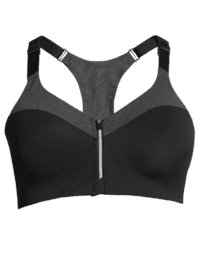 Casall Front Zip Sports Bra - Dk grey melange