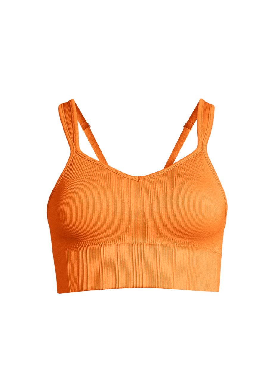 Casall Seamless Rib Padded Sports Bra - Juicy Orange