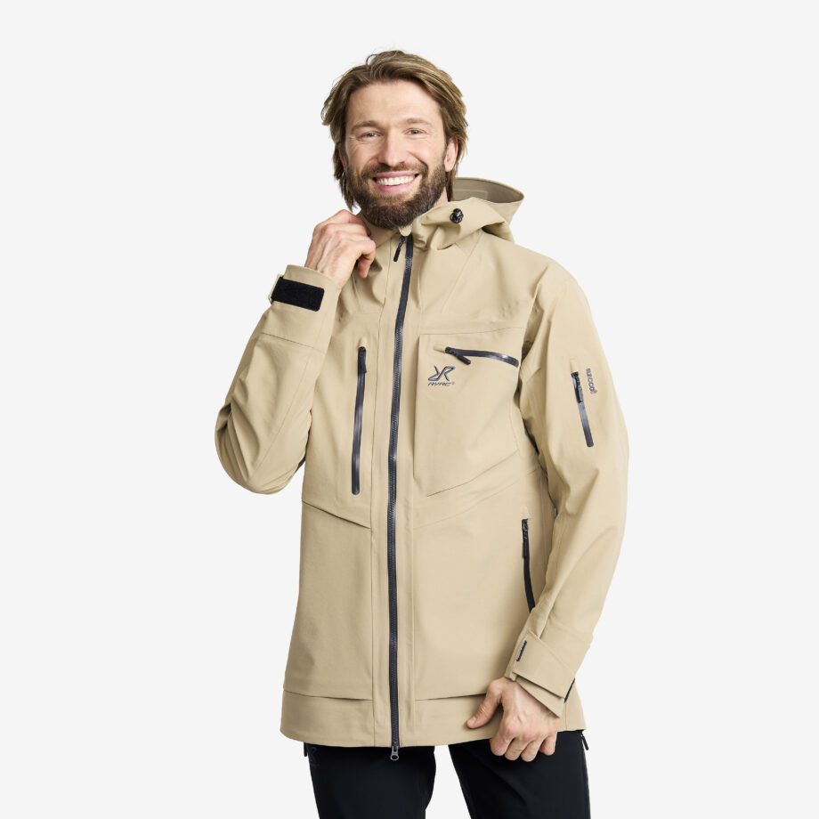 Revolution Race Jackor > Regn- & Skaljackor - Cyclone Long 3L Jacket - Herr - Khaki, Storlek:S