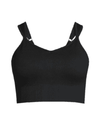 Casall Seamless Rib Padded Sports Bra - Black