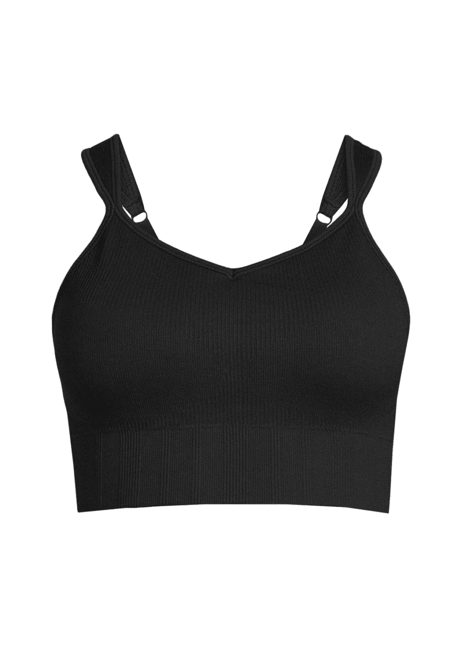 Casall Seamless Rib Padded Sports Bra - Black