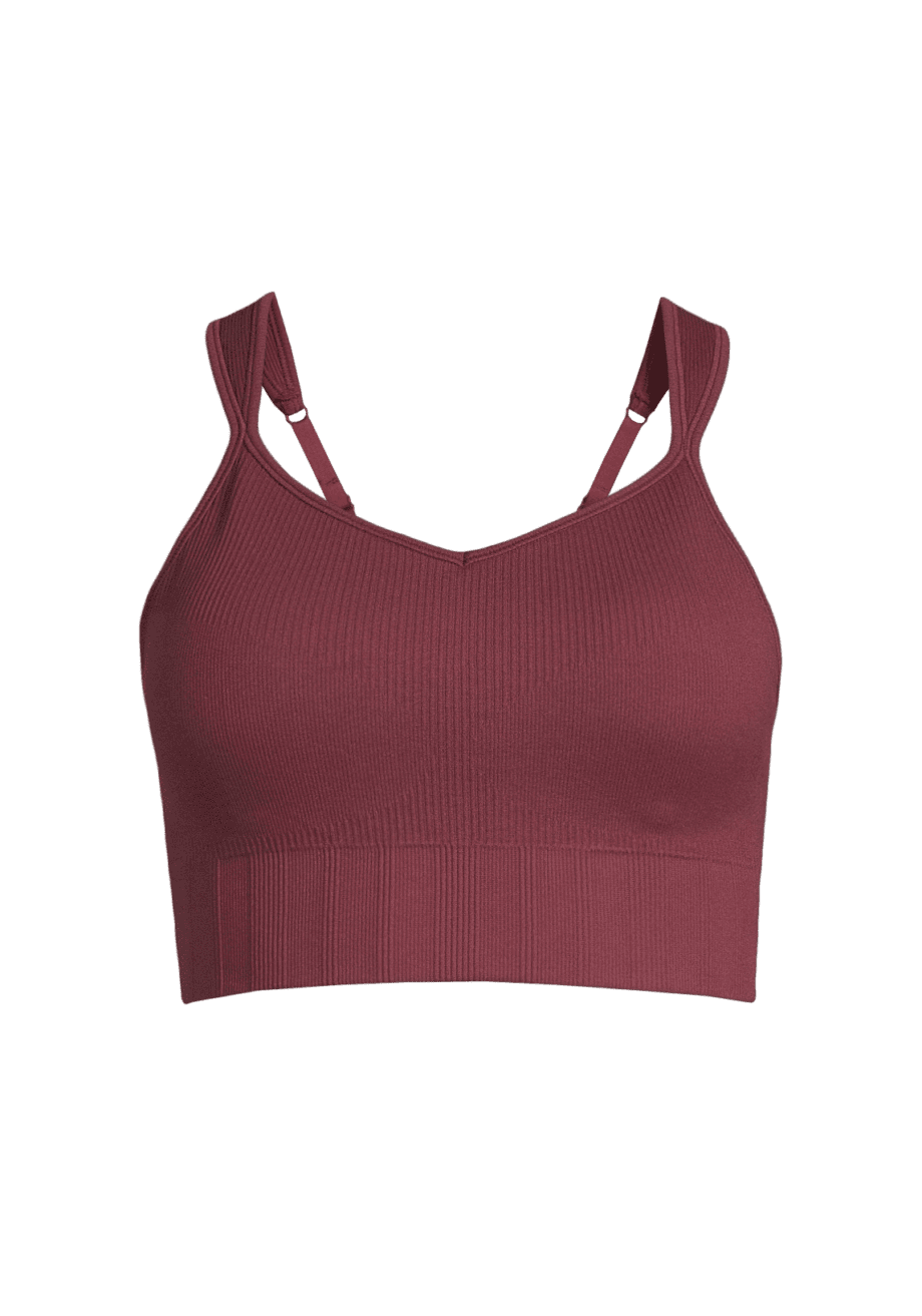 Casall Seamless Rib Padded Sports Bra - Evening Red