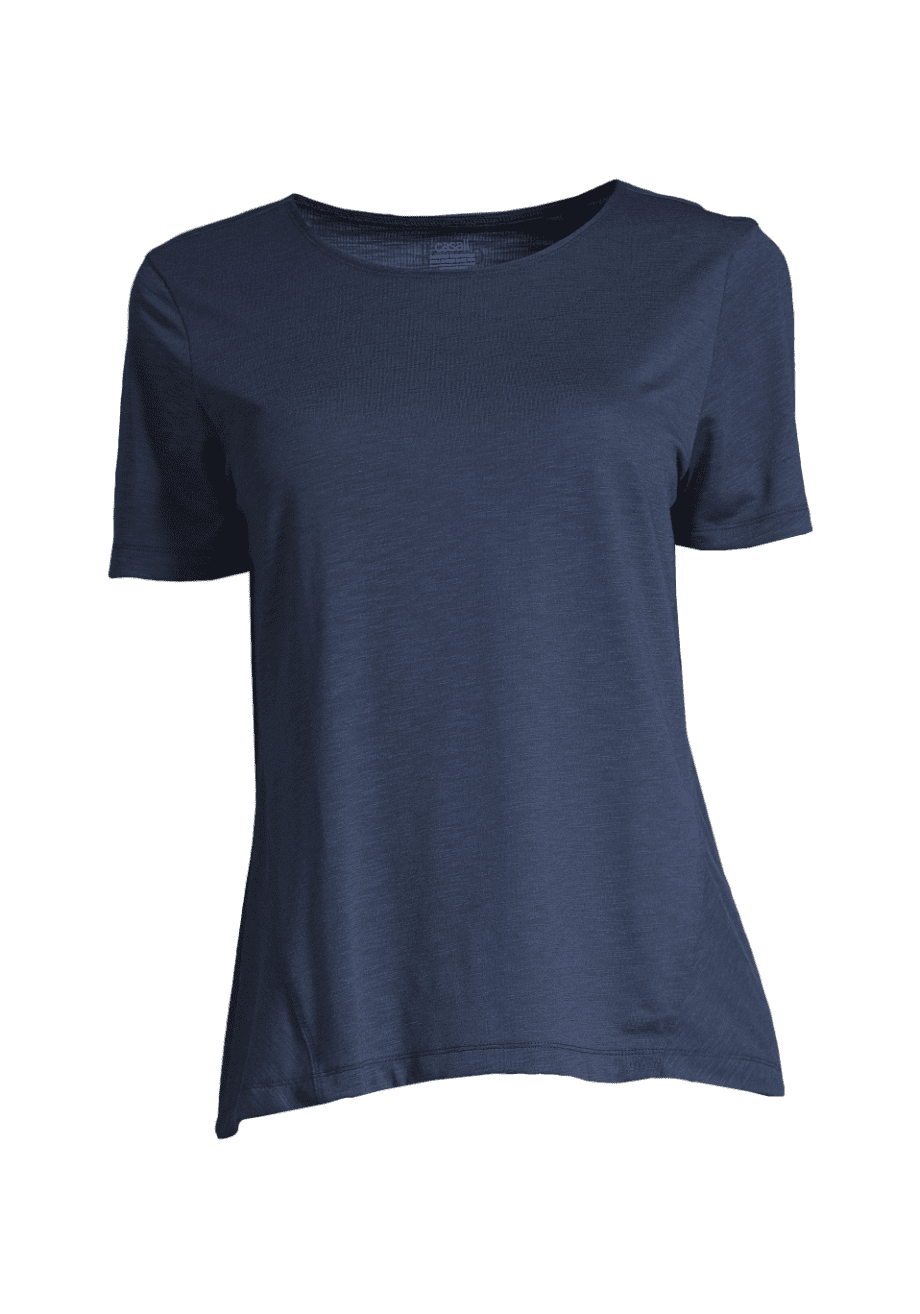 Casall Crossways Textured Tee - Pushing Blue