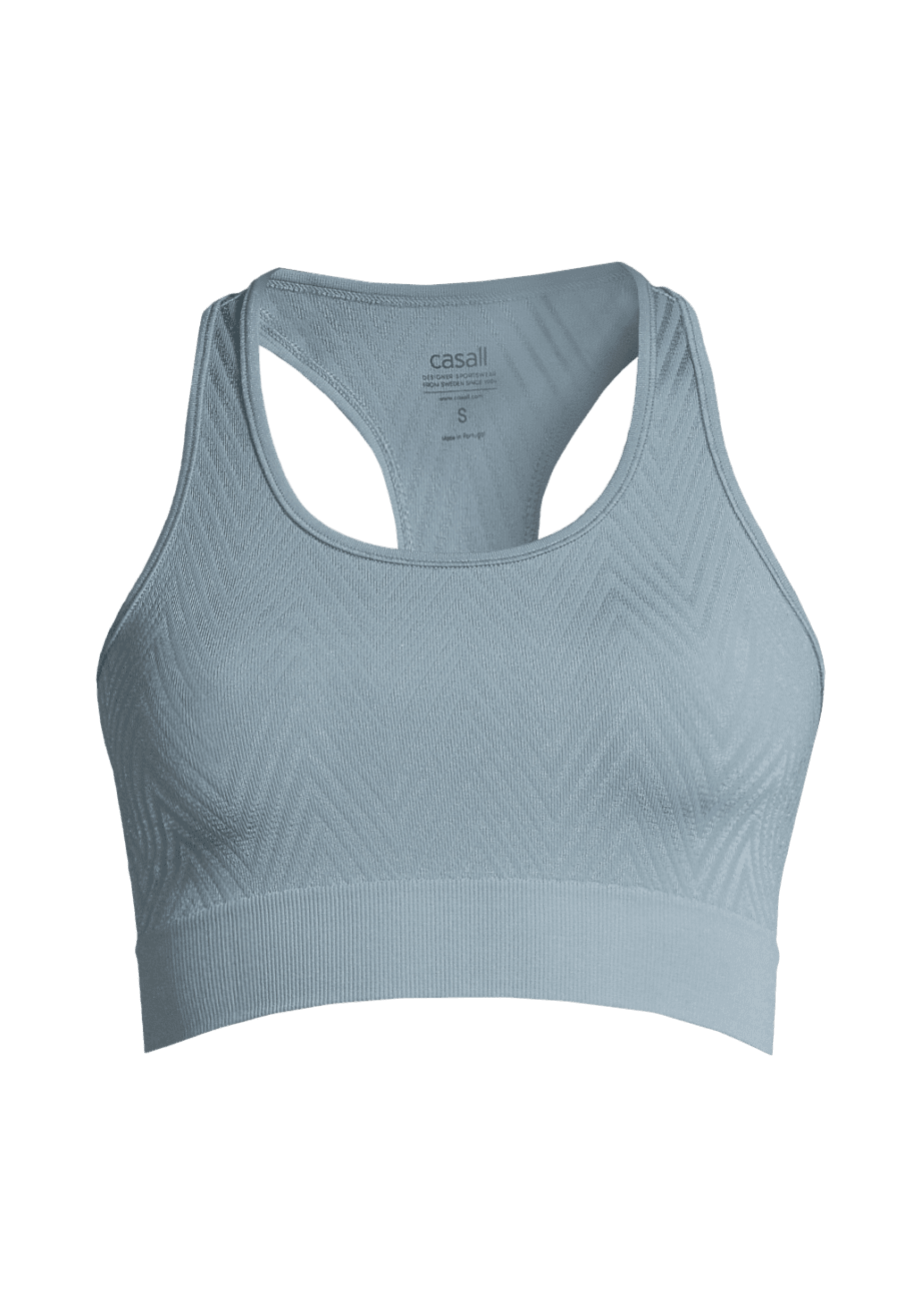 Casall Seamless Chevron Sports Top - Stretching Blue