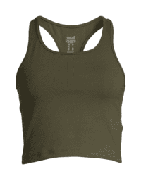 Casall Crop Rib Racerback - Forest Green