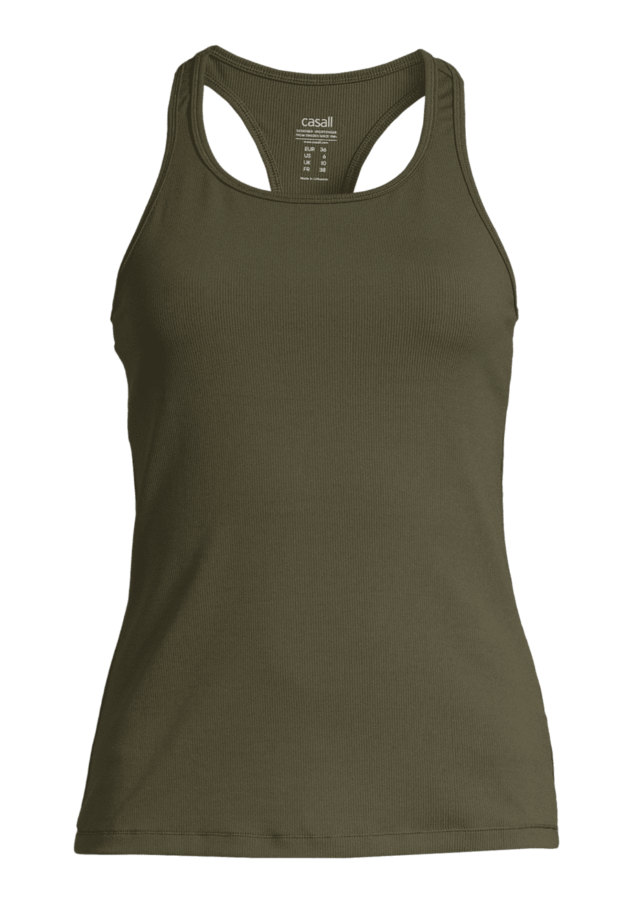 Casall Rib Racerback - Forest Green