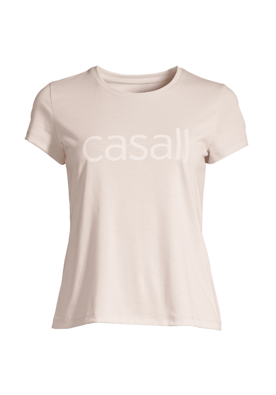 Casall Block Logo Tee - Warm Sand