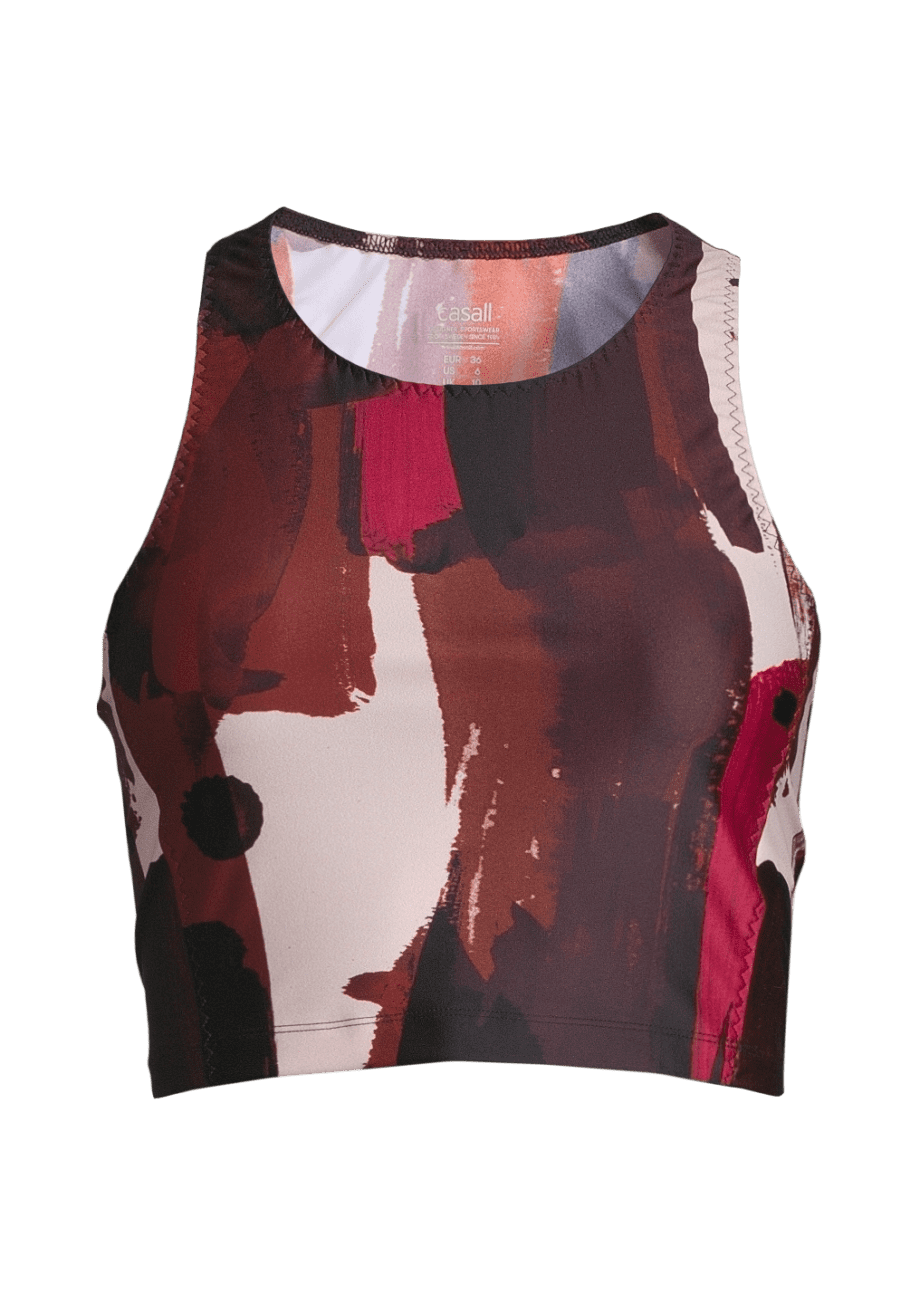 Casall Paint Printed Crop Top - Painted Red