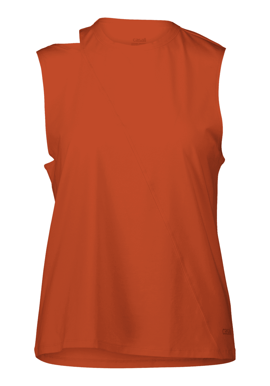 Casall Tank with Cut Out Detail - Papaya Red