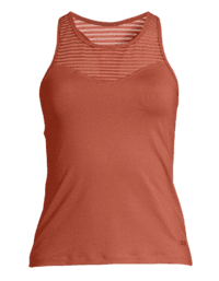 Casall Stripe Mesh Racerback - Burnt Sienna Red