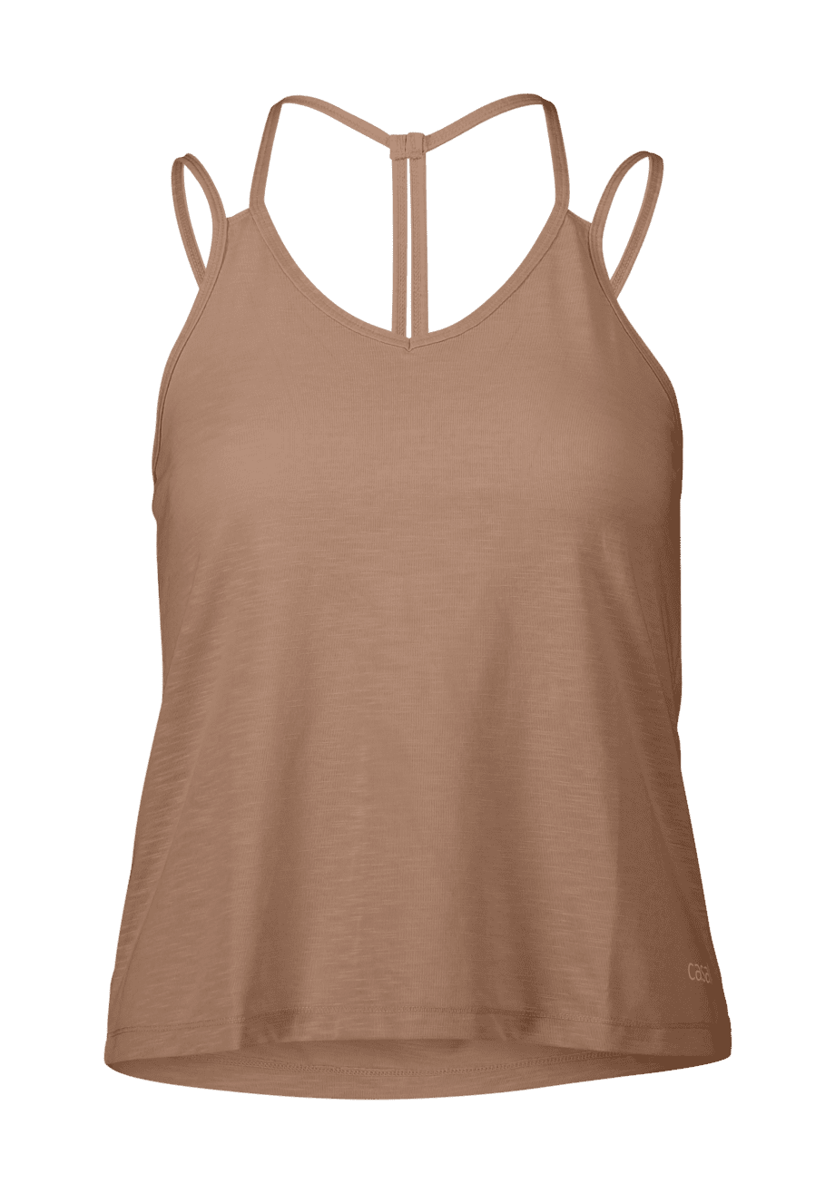 Casall Texture Strap Tank Detailed Back - Clay Brown