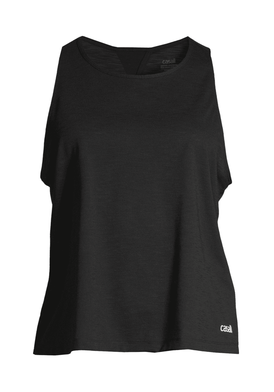 Casall Texture Tank Open Back - Black