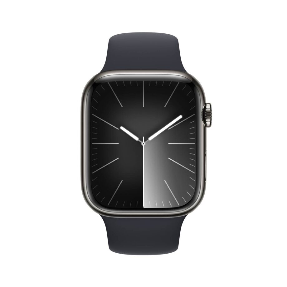 Apple Watch Series 9 GPS+Cell 45mm Graphite Stainl Steel Case Midnight Sport band M/L