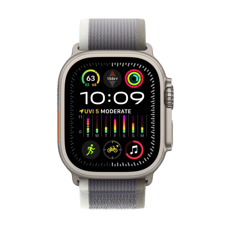 Apple Watch Ultra 2 GPS+Cell, 49mm Titan Case Green/Grey Trail Loop - M/L