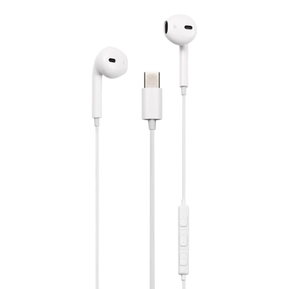C200 Semi-in-ear earphones, 3-button, USB-C, white