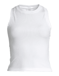 Casall Shiny Rib Crop Top - White