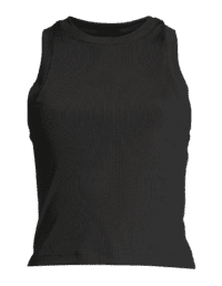 Casall Shiny Rib Crop Top - Black