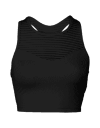 Casall Stripe Mesh Crop Top - Black
