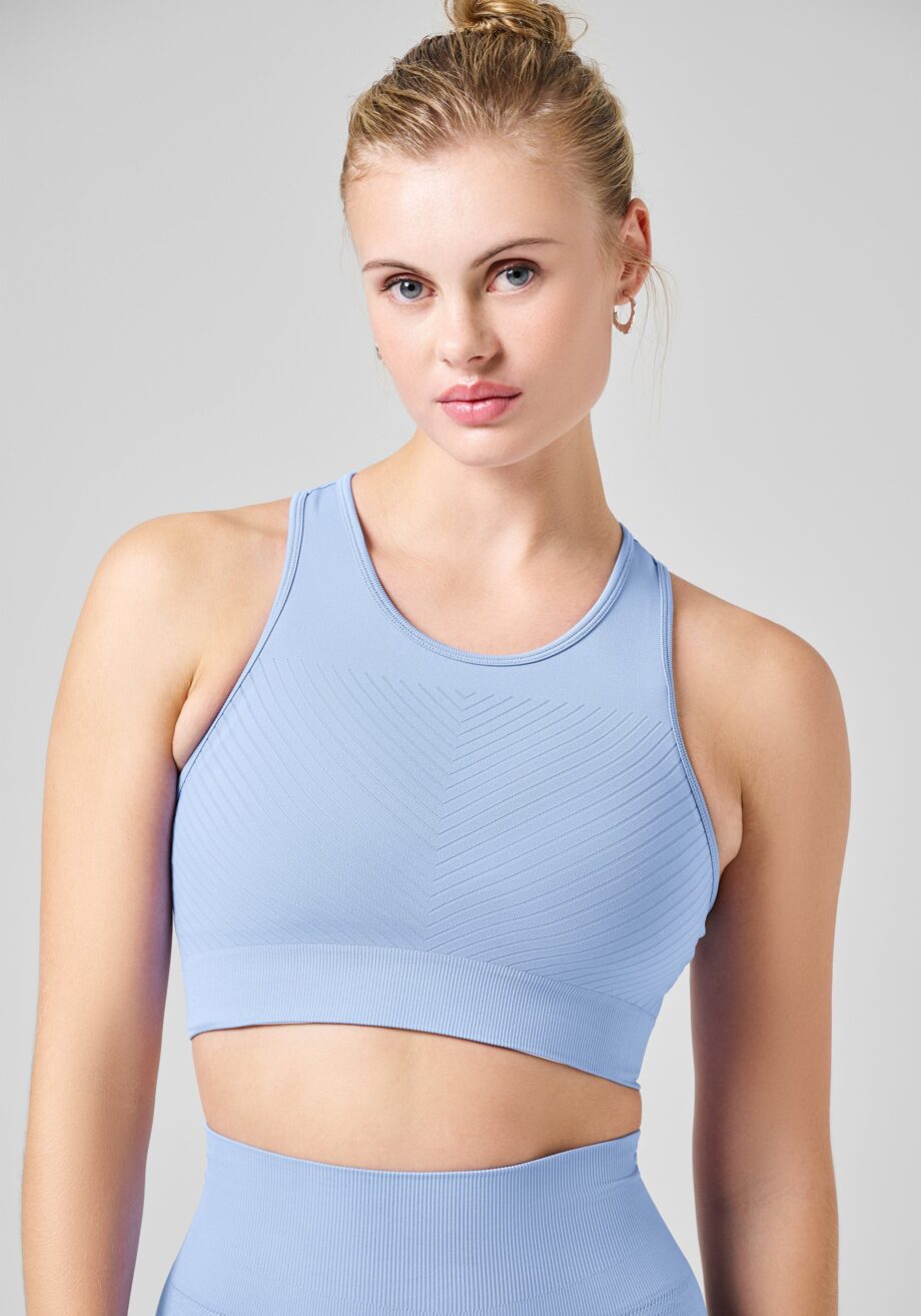 Casall Essential Block Seamless Sport Top - Breeze Blue