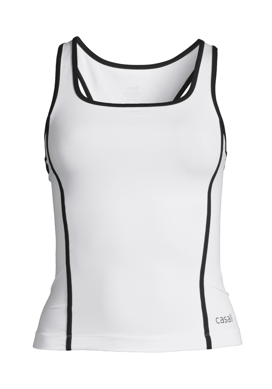 Casall Square Neck Court Tank - White