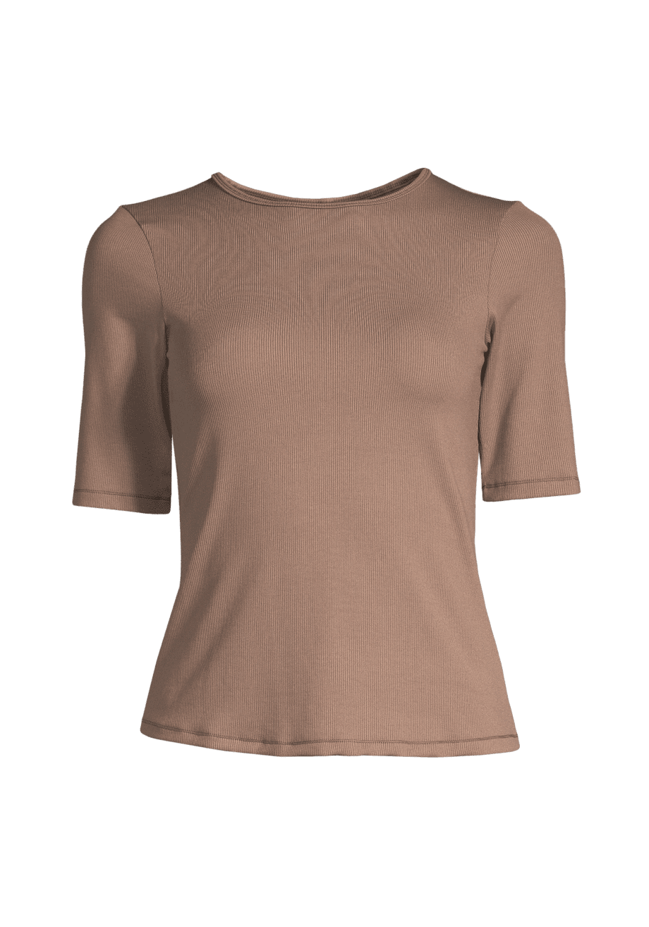 Casall Rib Tee - Taupe Brown