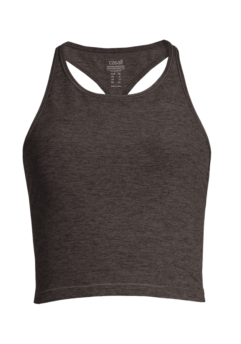 Casall Soft Touch Crop Top - Asphalt Melange