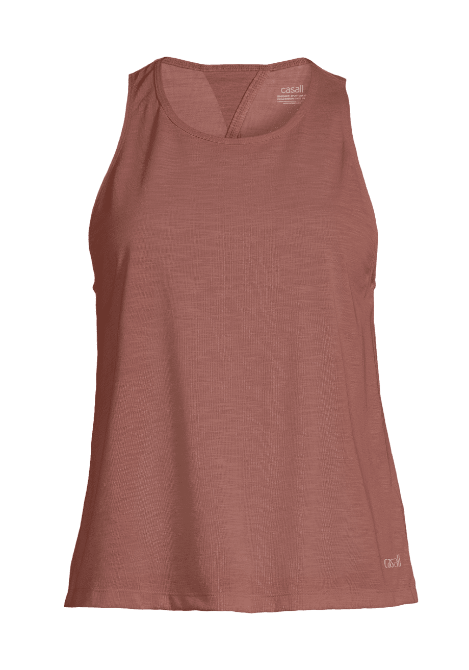 Casall Texture Tank Open Back - Chalky Brown