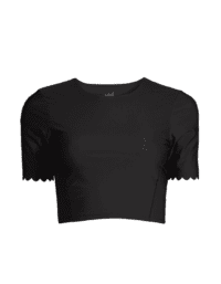 Casall Scallop Crop Tee - Black