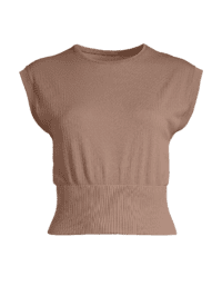 Casall Seamless Graphical Rib Tee - Taupe Brown