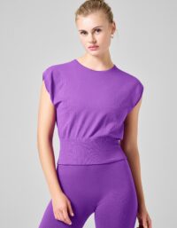 Casall Seamless Graphical Rib Tee - Liberty Lilac