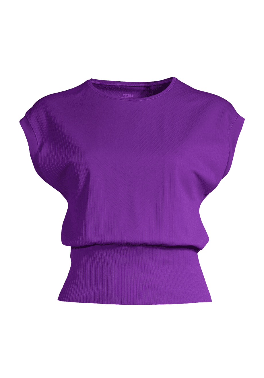 Casall Seamless Graphical Rib Tee - Liberty Lilac