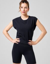 Casall Seamless Graphical Rib Tee - Black
