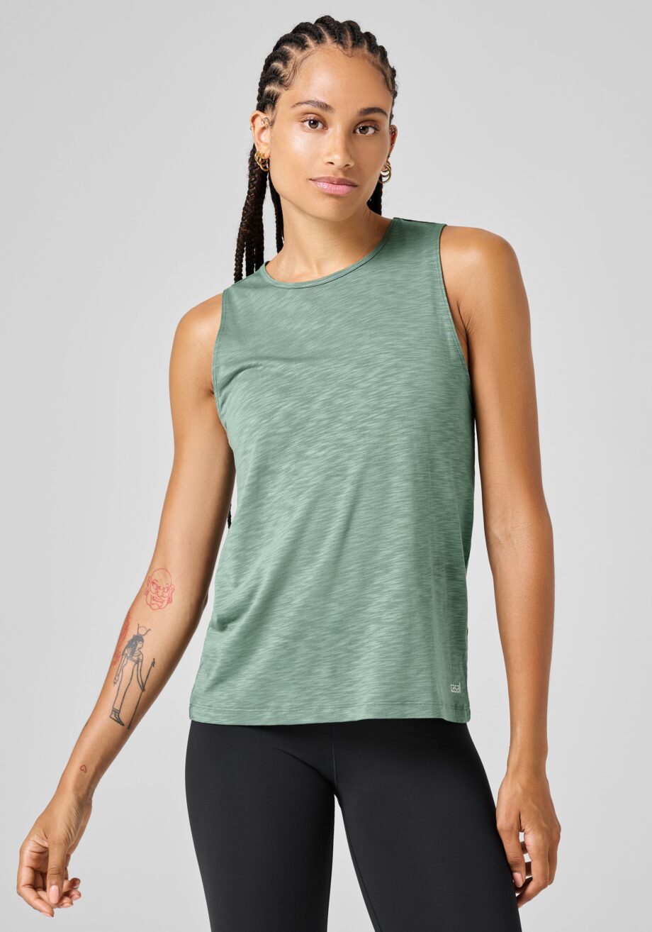 Casall Soft Texture Tank - Dusty Green