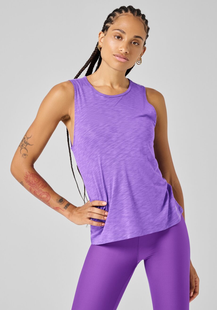 Casall Soft Texture Tank - Dk Lavender