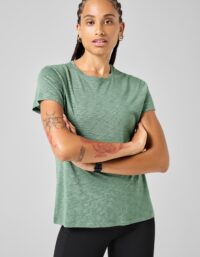 Casall Soft Texture Tee - Dusty Green