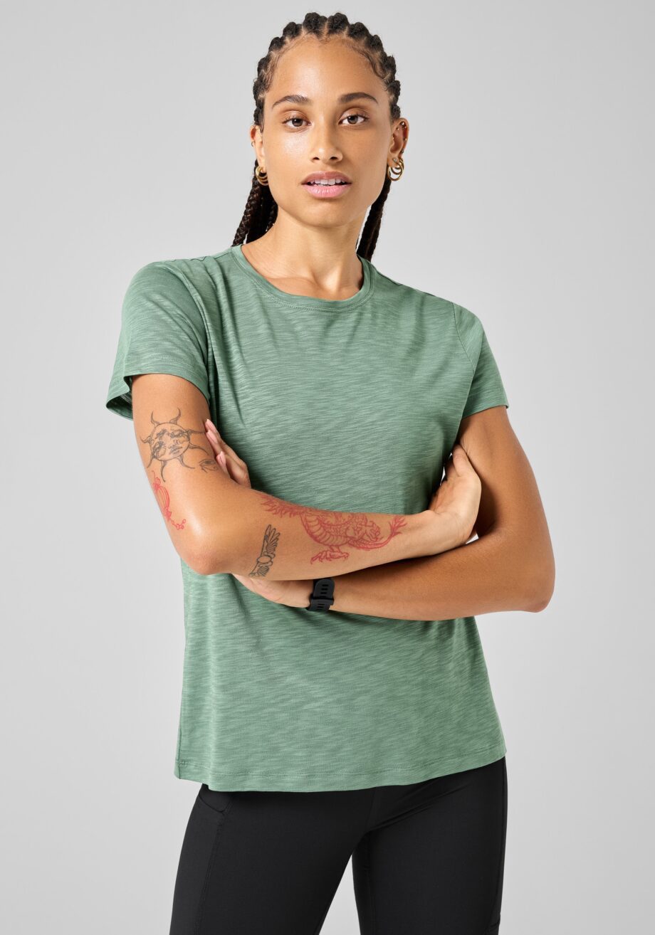 Casall Soft Texture Tee - Dusty Green