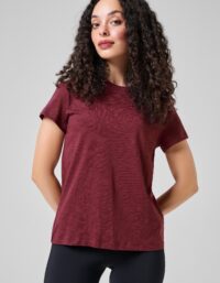 Casall Soft Texture Tee - Evening Red