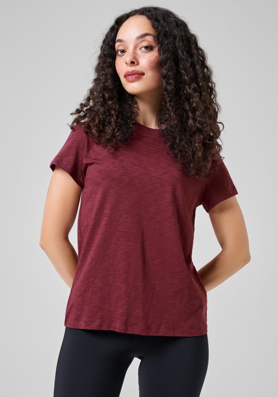 Casall Soft Texture Tee - Evening Red