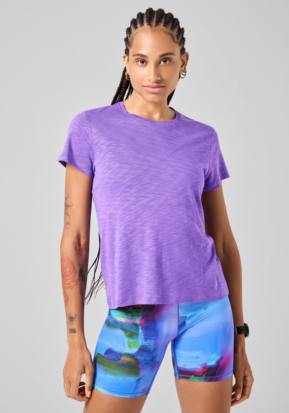Casall Soft Texture Tee - Dk Lavender