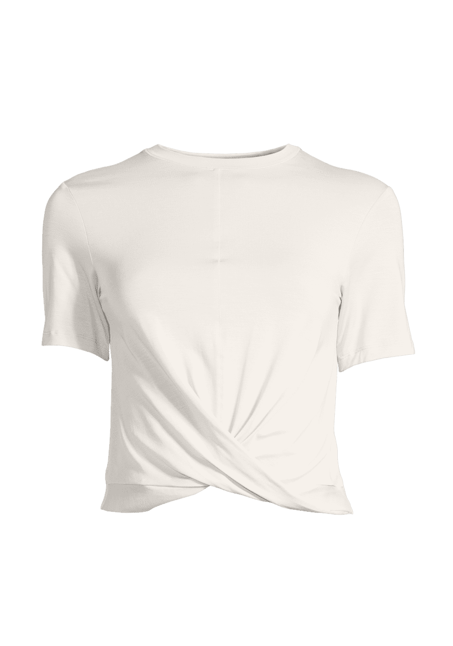 Casall Delight Short Wrap Tee - Off White