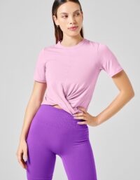 Casall Delight Short Wrap Tee - Orchid Pink